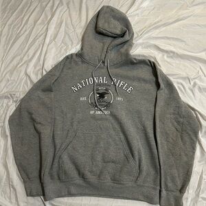 NRA National Rifle Association Gray Hoodie Sweatshirt Unisex XL